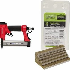 Best Sale 😀 PT23G 23 Gauge Compact Pneumatic Pin Nail Gun, Oil-Free, Fits 3/8”, 1/2”, 5/8”, 13/16” And 1” Nails & GREX P6/MP-3 23 Gauge Multi-Pack Headless Pins (3,000 Per Box) 👍 -Air Powered Tools Sales 412H0zsMnAL. AC
