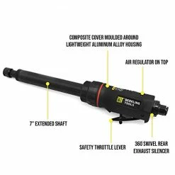 Cheapest ⌛ 6321-7 | 7" Extra Long Extension 1/4“ Straight Air Die Grinder, Professional Grade Heavy Duty Variable High Speed (Straight, 7" Extension) 😉