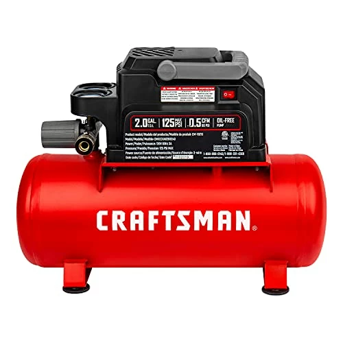 Flash Sale 🔥 Air Compressor, 2 Gallon Portable Air Compressor, Hot 🐶 Dog Tank, 1/3 HP Oil-Free Max 125 PSI Pressure, 0.7 CFM@40 PSI, 0.5 CFM@90 PSI, Model: CMXECXA0200243 , Red 🌟 1 Flash Sale 🔥 Air Compressor, 2 Gallon Portable Air Compressor, Hot 🐶 Dog Tank, 1/3 HP Oil-Free Max 125 PSI Pressure, 0.7 CFM@40 PSI, 0.5 CFM@90 PSI, Model: CMXECXA0200243 , Red 🌟