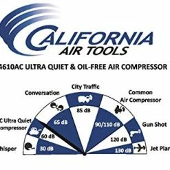 Buy 🎉 4610AC Ultra Quiet & Oil-Free 1.0 Hp 4.6 Gallon Aluminum Twin Tank Electric Portable Air Compressor, Silve 🧨 -Air Powered Tools Sales 419wy95wBnL