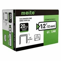 Budget 🛒 Meite 20GA 50Series 5012 1/2-Inch Crown By Leg Length 1/2-Inch Galvanized Fine Wire Staples(5000pcs/Box) (1-Box Pack) 🔥