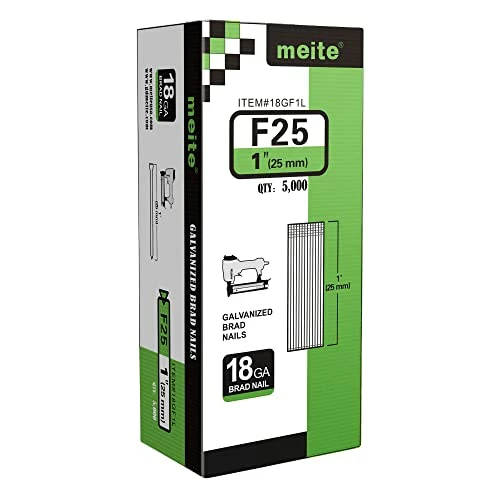 Best deal ✔️ Meite 18 Gauge 1-Inch Leg Length Galvanized Brad Nail (5,000pcs/Box) (1-Large Pack) ✨ 1 Best deal ✔️ Meite 18 Gauge 1-Inch Leg Length Galvanized Brad Nail (5,000pcs/Box) (1-Large Pack) ✨