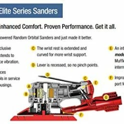 Discount ❤️ 3M Elite Non-Vacuum Random Orbital Sander, 28497, 5 In, 3/16 In Orbit, 1 Per Case 😀 -Air Powered Tools Sales 41Eou653PuL