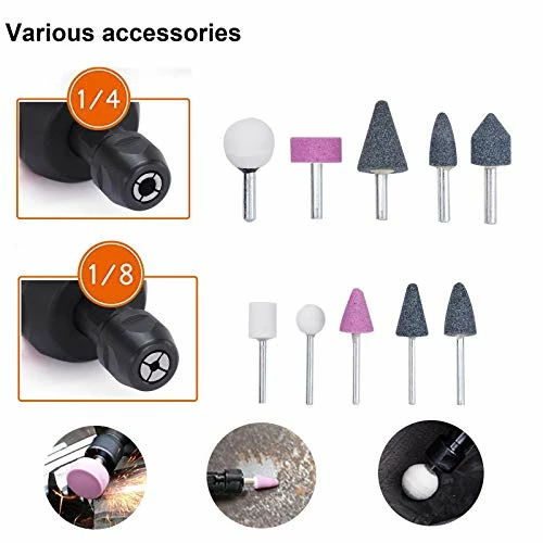 New βοΈ Ir Die Grinder Kits, Autolock Pneumatic Die Grinder Set With 1/4", 1/8" Collets And 10-Pieces Grinder Stone Se π 2 New βοΈ Ir Die Grinder Kits, Autolock Pneumatic Die Grinder Set With 1/4", 1/8" Collets And 10-Pieces Grinder Stone Se π - Image 2