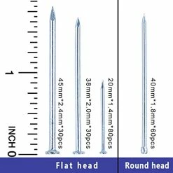 Cheap โจ Coceca 200 Pack Hardware Nails For Hanging Pictures, 4 Size Zinc Tiny Nail Assorted Kit, Picture Nail, Small Nails, Finishing Nail, Wall Nails And Galvanized Nails For Wood ๐