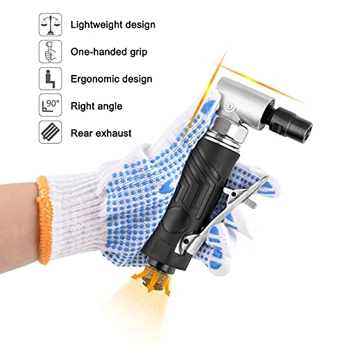 Budget π Angle Die Grinder Air Tool, 1/4-inch Air Die Grinder Sanding Kit, 90 Degree Right Angle Die Grinder, Pneumatic Tool 20000RPM With Safety Switch 90 Deg Die Grinder 𧨠2 Budget π Angle Die Grinder Air Tool, 1/4-inch Air Die Grinder Sanding Kit, 90 Degree Right Angle Die Grinder, Pneumatic Tool 20000RPM With Safety Switch 90 Deg Die Grinder 𧨠- Image 2