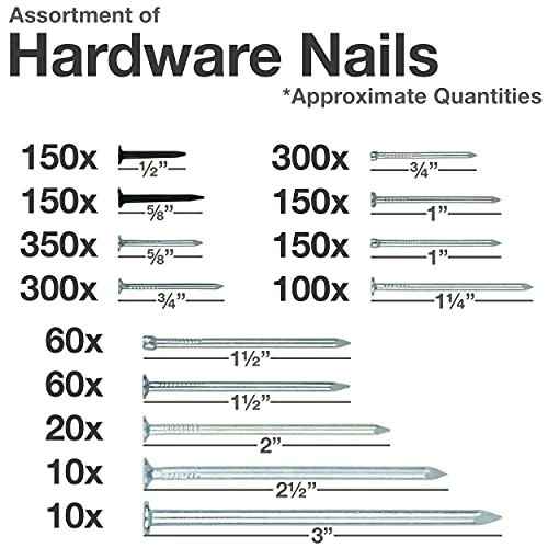 Deals π Top Quality Nail Assortment Kit β Over A 1800 Multipurpose Hardware Nails - 11 Different Sizes β Non Bendable & Sturdy - Compact Organized Box π 3 Deals π Top Quality Nail Assortment Kit β Over A 1800 Multipurpose Hardware Nails - 11 Different Sizes β Non Bendable & Sturdy - Compact Organized Box π - Image 3