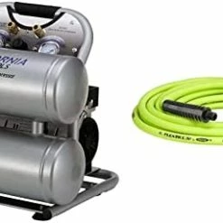 Buy 🎉 4610AC Ultra Quiet & Oil-Free 1.0 Hp 4.6 Gallon Aluminum Twin Tank Electric Portable Air Compressor, Silve 🧨 -Air Powered Tools Sales 41HRlChnlL. AC