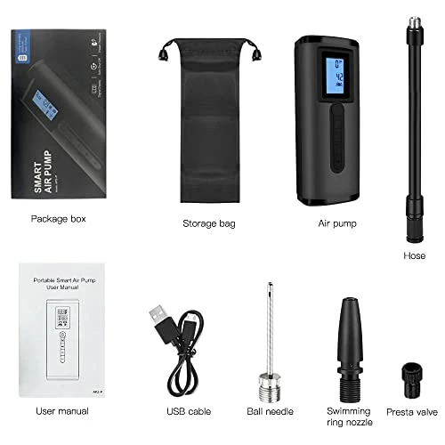 Buy ✨ 150 PSI Tire Inflator Portable Air Compressor Bicycle Pump With Digital Pressure Gauge LED Light Mini Rechargeable Tire Pump Electric Air Pump For Car Bike Motorcycle Balls Dark Gray 🥰 5 Buy ✨ 150 PSI Tire Inflator Portable Air Compressor Bicycle Pump With Digital Pressure Gauge LED Light Mini Rechargeable Tire Pump Electric Air Pump For Car Bike Motorcycle Balls Dark Gray 🥰 - Image 5
