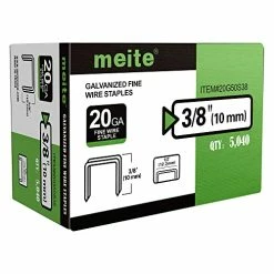Best Sale โญ 20 Gauge 50 Series 1/2-Inch Crown By Leg Length 3/8-Inch Galvanized Fine Wire Staples(5000pcs/Box) (1-Box Pack) โ