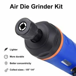 New ✔️ Ir Die Grinder Kits, Autolock Pneumatic Die Grinder Set With 1/4", 1/8" Collets And 10-Pieces Grinder Stone Se 👍