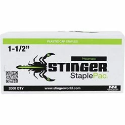 Buy ✔️ Cap Staples, 1-1/2" StaplePac, 1" Caps, 7/16" Crown Staples 18ga (2000 Ct), For Use With CS150B Pneumatic Cap Stapler, STINGER 0136094 💯