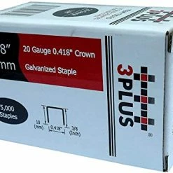 Best Pirce 😀 T50/10 20 Gauge 3/8-Inch (10.6mm) Crown 3/8-Inch Leg Length Galvanized Fine Wire Staples, 5,000 Per Box 🎁