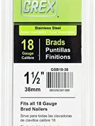 Brand new 👏 Grex GSB18-12 1/2 In. 18 Ga. Brad Nails, Stainless Steel 304, 1M 😉 -Air Powered Tools Sales 41l4W3mYgkL. AC