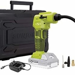 Coupon 😀 24V-AJC-LTE Tire Inflator Air Compressor For Car, Bicycle, Motorcycle Tires, Includes Hard-case And Accessories Kit W/ 2.0Ah Battery + Charger Black 🤩 -Air Powered Tools Sales 41lVwEUAwqL. AC