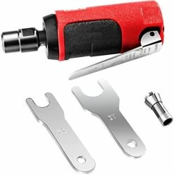Flash Sale ✔️ 1/4-inch Compact Straight Air Die Grinder, 25000 RPM Free Speed W/ 1/4" ，1/8" Collets And 2 🔧 Wrenches (Red+Black) 🔥 -Air Powered Tools Sales 41nF26kB6BL. AC