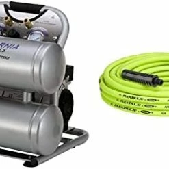 Buy 🎉 4610AC Ultra Quiet & Oil-Free 1.0 Hp 4.6 Gallon Aluminum Twin Tank Electric Portable Air Compressor, Silve 🧨 -Air Powered Tools Sales 41pPfkInZIL. AC