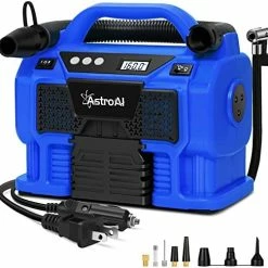 Best deal 🛒 Tire Inflator Air Compressor Portable Cordless Car Tire Pump 160 PSI 3 Power Supply 12V DC / 110V AC / 20V Battery With Dual Metal Motors & LCD Pressure Gauge For Tires & Inflatable 🎁 -Air Powered Tools Sales 511KhVVx5UL. AC