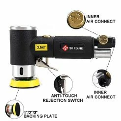 Budget 👍 48Pcs 1'' 2'' 3'' Mini Random Orbital Air Sander Kit,High Speed Mini Pneumatic Sander Polisher For Auto Body Work, Includes 1/2/3in Polishing Sponge & Wool Pads Sandpapers(Black Kit) 🧨 -Air Powered Tools Sales 512uGFZ48kL