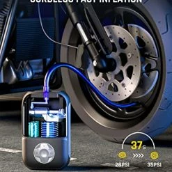 Wholesale 😀 Fanttik X8 Portable Tire Inflator, Ultra-Lightweight For Motorcycle Tire, Cordless Air Compressor Pump, Rechargable Battery, 150PSI With Digital Screen And LED Lights For E-Bike, Bicycle, Car Green 🌟 -Air Powered Tools Sales 513UTJyZGrL