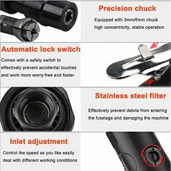 Promo 😉 1/4'' 1/8'' Extended Air Die Grinder Pneumatic Powerd Grinding Tool High Speed Engraving Tool ⭐ -Air Powered Tools Sales 518JjHWLulL