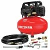 Promo 👍 RAFTSMAN Air Compressor, 6 Gallon, Pancake, Oil-Free With 13 Piece Accessory Kit (CMEC6150K) 🔔