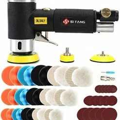 Budget 👍 48Pcs 1'' 2'' 3'' Mini Random Orbital Air Sander Kit,High Speed Mini Pneumatic Sander Polisher For Auto Body Work, Includes 1/2/3in Polishing Sponge & Wool Pads Sandpapers(Black Kit) 🧨 -Air Powered Tools Sales 518y2s23UFL. AC