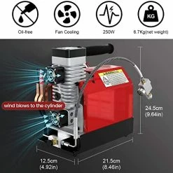 Wholesale 👏 PUMP CS2 Portable PCP Air Compressor, 4500Psi/30Mpa,Oil-Free,Powered By Car 12V DC Or Home 110V AC With Adapter (Included), Paintball/Scuba Tank Compressor Pump With Extra Moisture-Oil Separator ⌛ -Air Powered Tools Sales 51Db8QDub9L