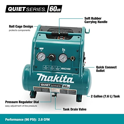 Deals ๐งจ MAC210Q Quiet Series, 1 HP, 2 Gallon, Oil-Free, Electric Air Compressor ๐ 2 Deals ๐งจ MAC210Q Quiet Series, 1 HP, 2 Gallon, Oil-Free, Electric Air Compressor ๐ - Image 2