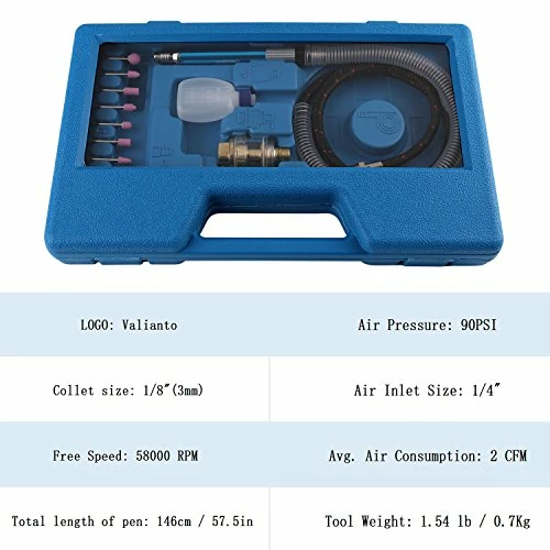 Buy βοΈ Valianto 1/8" (3mm) Air Micro Grinder, Pneumatic Pencil Die Grinder, 58000 RPM Free Speed π― 2 Buy βοΈ Valianto 1/8" (3mm) Air Micro Grinder, Pneumatic Pencil Die Grinder, 58000 RPM Free Speed π― - Image 2