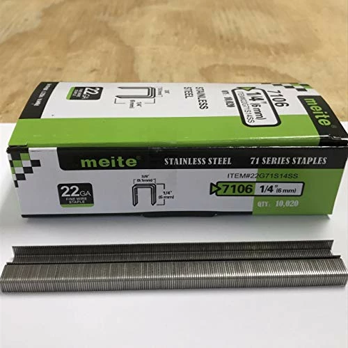 Outlet ⌛ 22 Gauge 3/8-inch Crown 304 Stainless Steel Staples With 1/4-inch Leg Similar To Senco C And 71 Series 10,020 Per Box (1 Box) 🤩 6 Outlet ⌛ 22 Gauge 3/8-inch Crown 304 Stainless Steel Staples With 1/4-inch Leg Similar To Senco C And 71 Series 10,020 Per Box (1 Box) 🤩 - Image 6