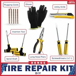 Coupon ⌛ Portable Air Compressor Tire Inflator With Tire Repair Kit - 12V DC Air Pump For Car Tires With 150 PSI Gauge & Car Emergency Kit, Carry Case, Adaptors, Car Plug & Tire Patch Kit By 😀 -Air Powered Tools Sales 51IYQGyUwkS