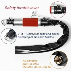 Flash Sale 🎁 Air Reciprocating File & Body Saw 3/8in Stroke, Multi-function Low Vibration 3500spm Pneumatic Cutting Tool & Abrasive Tool With 4 Files And 5 Saw Blades (Stroke Length: 10mm) ✨ -Air Powered Tools Sales 51Lp9SXl0LL