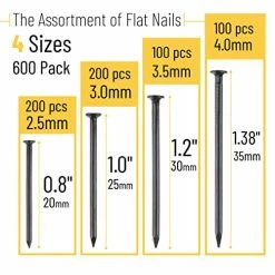 Outlet ⌛ Mr. Pen- Nail Assortment Kit, 600 Pcs, 4 Sizes, Black, Small Nails, Nails For Hanging Pictures, Finishing Nails, Wall Nails For Hanging, Pin Nails, Hardware Nails, Assorted Nails, Galvanized Nails 🎉