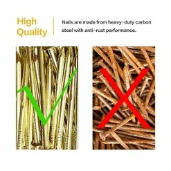 Cheap 🔔 Tuplip Fe- Small Nails Assorted Kit (1in | 1-3/16in | 1-1/2in), Flat Head Nails Hardware 400pcs, Brass Plated Gold Nails For Hanging Pictures/Wood/Frame/Decor/Photo/Plaster & Drywall 🛒 -Air Powered Tools Sales 51OP4bCd50L