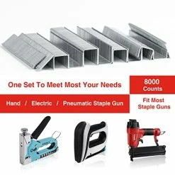 Brand new 🌟 Heavy Duty T50 Staples And 18GA Brad Nails Combo Kit, 8000-Count, Four Sizes Of T50 Staples For Staple Gun Including 1/4, 5/16, 3/8, 1/2 Inch And Two Sizes Of Brad Nails Including 1/2, 9/16 Inch 🤩 10 Brand new 🌟 Heavy Duty T50 Staples And 18GA Brad Nails Combo Kit, 8000-Count, Four Sizes Of T50 Staples For Staple Gun Including 1/4, 5/16, 3/8, 1/2 Inch And Two Sizes Of Brad Nails Including 1/2, 9/16 Inch 🤩 -Air Powered Tools Sales 51Ocawmyv1L