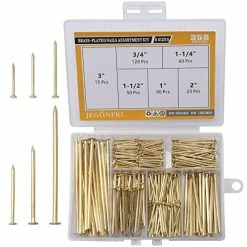 Cheap βοΈ 6 Sizes Gold Hardware Nails Assortment Kit, 358pcs, Brass Plated, Nails For Hanging Pictures, Finishing Nails, Wood Nails, Wall Nails For Hanging (3β, 2β, 1-1/2β, 1-1/4", 1β, 3/4") π