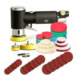 Best Pirce ✔️ Mini Air Sander, ZFE 1/2/3 Inch Random Orbital Air Sander, Mini Pneumatic Sander For Auto Body Work, High Speed Air Powered Sanders & Polisher With 15 Polishing Pads Buffing Pads,18 Sandpapers ⭐