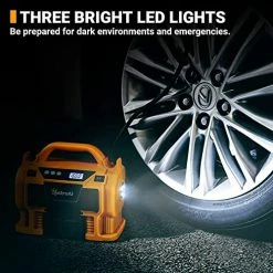 Best deal 🛒 Tire Inflator Air Compressor Portable Cordless Car Tire Pump 160 PSI 3 Power Supply 12V DC / 110V AC / 20V Battery With Dual Metal Motors & LCD Pressure Gauge For Tires & Inflatable 🎁 -Air Powered Tools Sales 51QGyQrOxQL