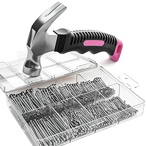Coupon 🤩 INCLY 620 PCS Small Nails For Hanging Pictures Assortment Kit With 8oz Pink Small 🔨 Hammer, Mini 🔨 Hammer Set With Hardware Nails Assorted Set 310 Wall Nails & 310 Finish Nails For Installing With Case 🔔 4 Coupon 🤩 INCLY 620 PCS Small Nails For Hanging Pictures Assortment Kit With 8oz Pink Small 🔨 Hammer, Mini 🔨 Hammer Set With Hardware Nails Assorted Set 310 Wall Nails & 310 Finish Nails For Installing With Case 🔔 - Image 4