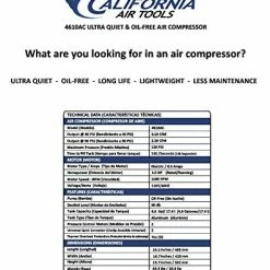 Buy 🎉 4610AC Ultra Quiet & Oil-Free 1.0 Hp 4.6 Gallon Aluminum Twin Tank Electric Portable Air Compressor, Silve 🧨 -Air Powered Tools Sales 51U6ROfbLSL