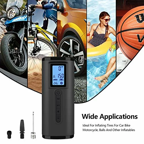 Buy ✨ 150 PSI Tire Inflator Portable Air Compressor Bicycle Pump With Digital Pressure Gauge LED Light Mini Rechargeable Tire Pump Electric Air Pump For Car Bike Motorcycle Balls Dark Gray 🥰 3 Buy ✨ 150 PSI Tire Inflator Portable Air Compressor Bicycle Pump With Digital Pressure Gauge LED Light Mini Rechargeable Tire Pump Electric Air Pump For Car Bike Motorcycle Balls Dark Gray 🥰 - Image 3