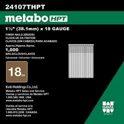 Cheap 😉 Metabo HPT 1-1/2 Inch 18 Gauge Brad Finish Nails | 1,000 Count | 24107THPT 👏 -Air Powered Tools Sales 51afEUU44FL