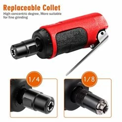 Flash Sale ✔️ 1/4-inch Compact Straight Air Die Grinder, 25000 RPM Free Speed W/ 1/4" ，1/8" Collets And 2 🔧 Wrenches (Red+Black) 🔥 -Air Powered Tools Sales 51fjlxbjwuL