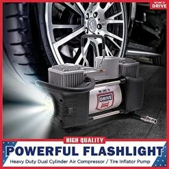 Coupon ⌛ Portable Air Compressor Tire Inflator With Tire Repair Kit - 12V DC Air Pump For Car Tires With 150 PSI Gauge & Car Emergency Kit, Carry Case, Adaptors, Car Plug & Tire Patch Kit By 😀 -Air Powered Tools Sales 51hcfUhoBZS