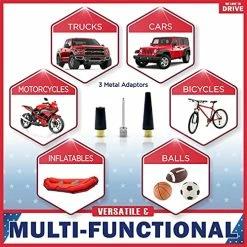 Coupon ⌛ Portable Air Compressor Tire Inflator With Tire Repair Kit - 12V DC Air Pump For Car Tires With 150 PSI Gauge & Car Emergency Kit, Carry Case, Adaptors, Car Plug & Tire Patch Kit By 😀 -Air Powered Tools Sales 51helZqTrFS