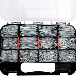 Best Sale π HongWay 1500pcs Hardware Nails Assortment Kit, Galvanized Nails Set, Assorted 12 Sizes Wire And Common Brad Nails Flat Nails Finishing Nails Wall Nails For Pictures Hanging Woodworking β