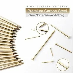 Cheap ✔️ 6 Sizes Gold Hardware Nails Assortment Kit, 358pcs, Brass Plated, Nails For Hanging Pictures, Finishing Nails, Wood Nails, Wall Nails For Hanging (3”, 2”, 1-1/2”, 1-1/4", 1”, 3/4") 🛒 -Air Powered Tools Sales 51rhWgrRF6L