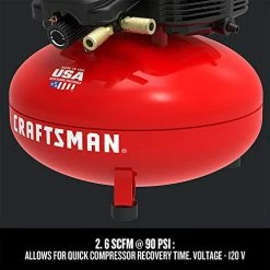 Promo 👍 RAFTSMAN Air Compressor, 6 Gallon, Pancake, Oil-Free With 13 Piece Accessory Kit (CMEC6150K) 🔔 -Air Powered Tools Sales 51sekxZoA3L