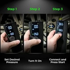 Brand new 🛒 The Original Portable Air Pump, 120 PSI Air Compressor Tire Inflator - Fits Car, Truck & Motorcycle Tires - Digital Pressure Gauge, Cordless Compact Bike Pump 💯 -Air Powered Tools Sales 51ty6rQmH7L